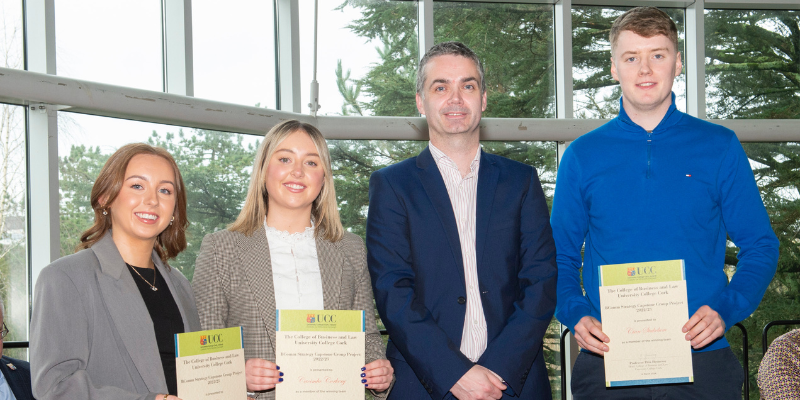 Winners announced at UCC College of Business and Law Scholarships and Prizes Awards Ceremony