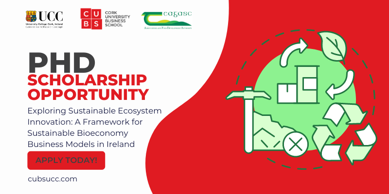 4-YEAR PHD OPPORTUNITY: INNOVATION IN THE IRISH CIRCULAR BIOECONOMY