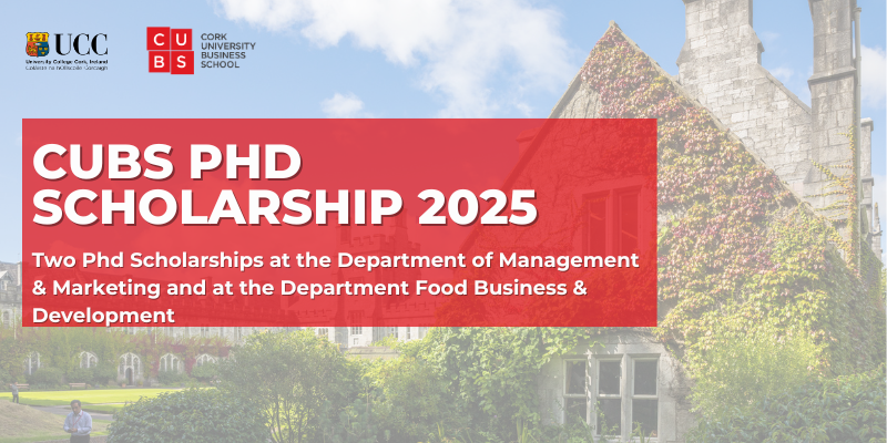 CUBS PhD Scholarship 2025 (Management & Marketing; Food Business & Development)