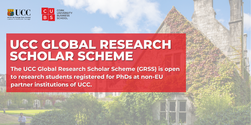 UCC Global Research Scholar Scheme (GRSS) 